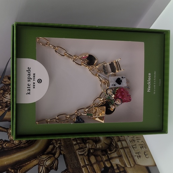 Kate Spade X Target Collaboration Goldtone Charm Paperclip Necklace - Picture 4 of 5